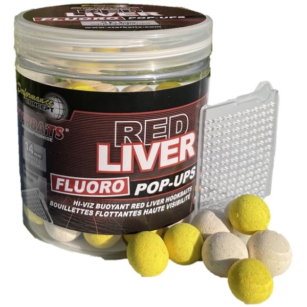 Starbaits Plovoucí Boilie Bright Fluo Red Liver 50 g