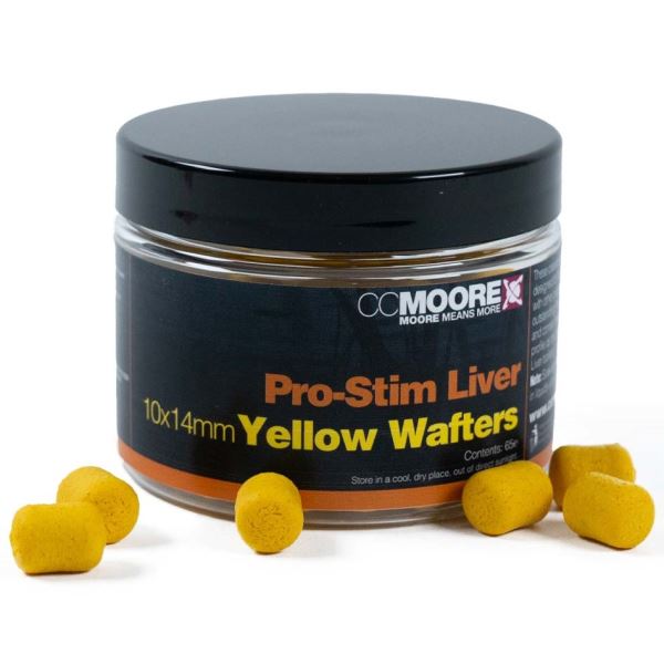 CC Moore Vyvážené Boilie Dumbels Wafters Pro-Stim Liver Yellow 10x15 mm