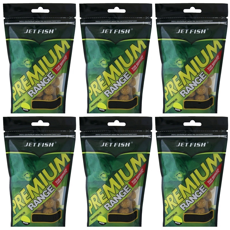 Jet fish boilie premium clasicc 200 g 20 mm set 6 příchutí