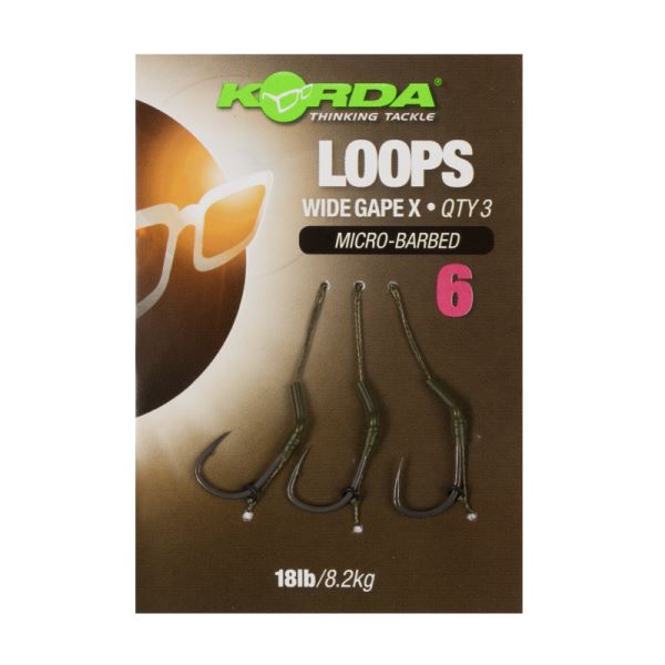 Korda Hotové Návazce Loop Rigs DF Wide Gape Barbless 8,2 kg