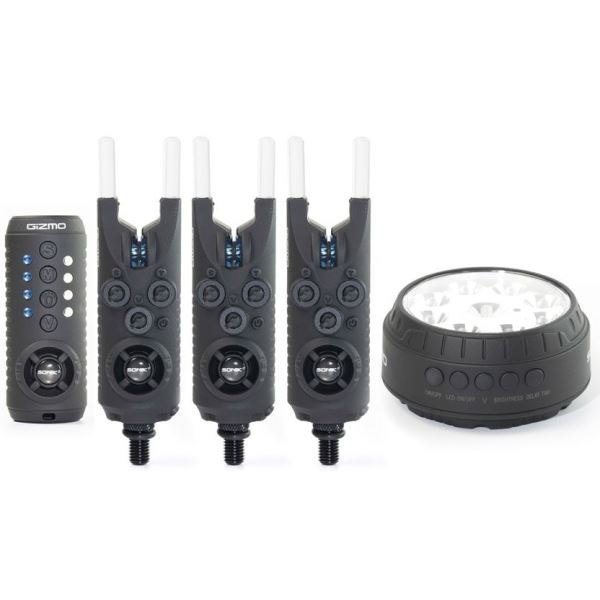 Sonik Sada Hlásičů Gizmo Alarm + Bivvy Lamp All Blue 3+1