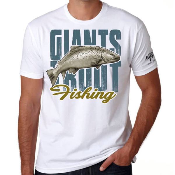 Giants Fishing Tričko Pánské Bílé Pstruh