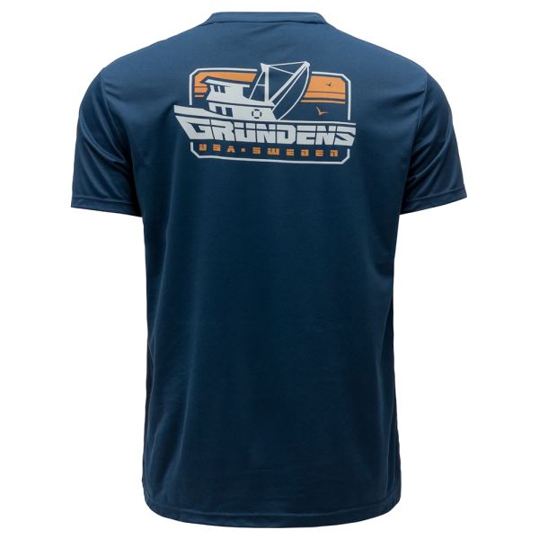 Grundéns Tričko Commercial Boat SS Tech Tee Blue Abbys