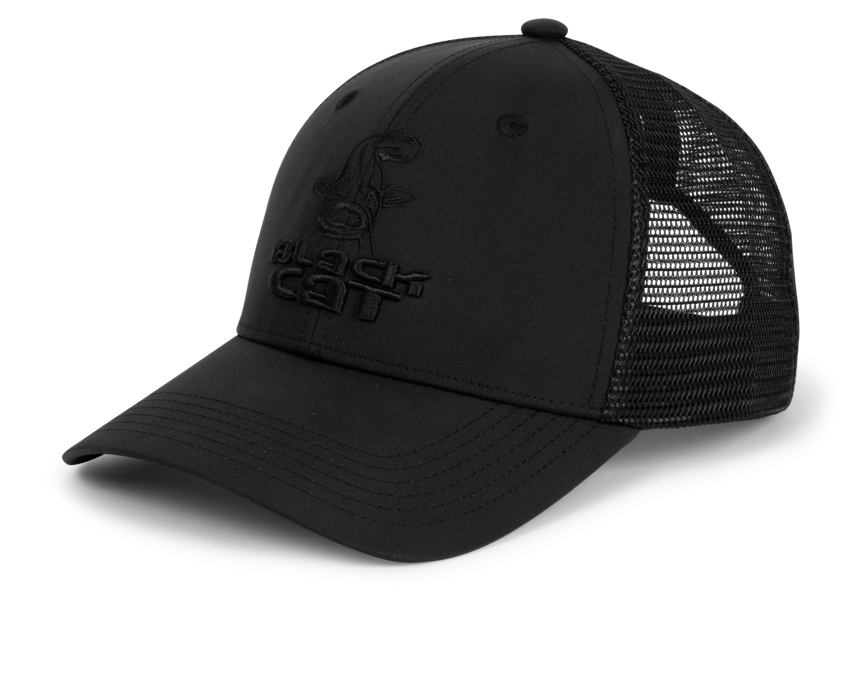 Black cat kšiltovka black trucker cap