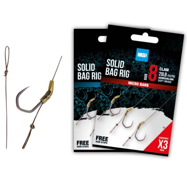 Nash Návazec Solid Bag Rig Barbless