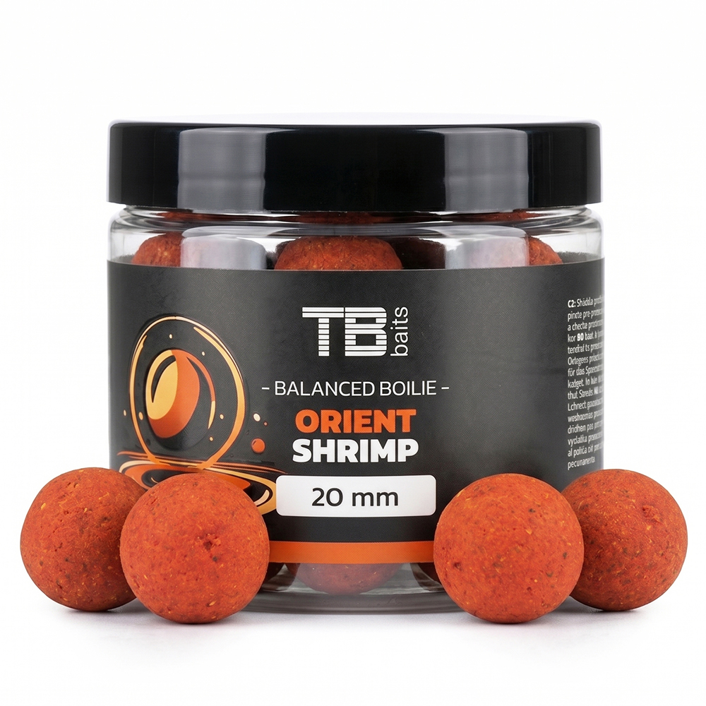 Levně Tb baits vyvážené boilie balanced + atraktor orient shrimp 100 g - 20 mm