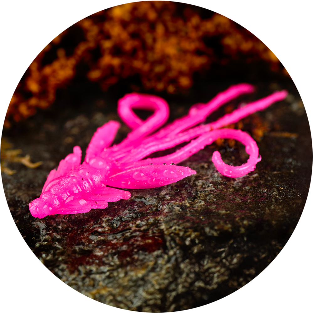 Redbass gumová nástraha nymfa signal pink uv color - s 53 mm