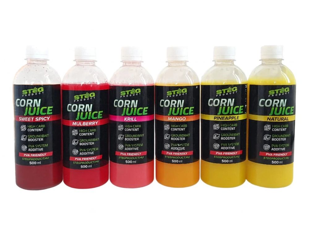 Levně Stég booster corn juice 500 ml - chili peach