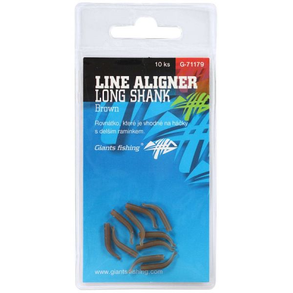 Giants Fishing Rovnátka Na Háček Line Aligner Long Shank Large Brown 10 ks