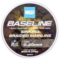 Nash Splétaná Šňůra Baseline Sinking Braid Camo 600 m - 0,20 mm 9,07 kg