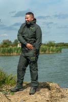 RidgeMonkey Kalhoty APEarel ThermaPro Waterproof Shell Trousers Green (4)