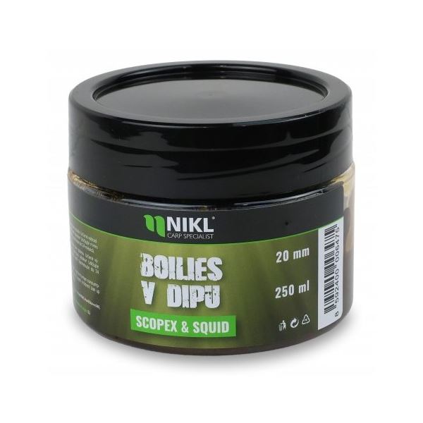 Nikl Boilies V Dipu Scopex & Squid 250 g