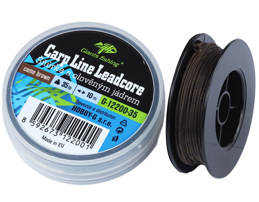 Levně Giants fishing olověná šňůra carp line leadcore camo brown 10 m - 45 lb