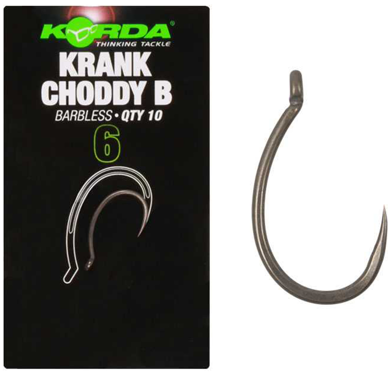 Korda háčky krank choddy hook barbless - velikost 6