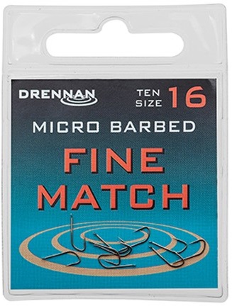 Levně Drennan háčky fine match - velikost 18