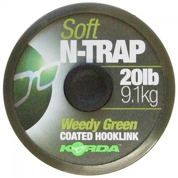 Korda návazcová šňůrka n-trap soft green 20 m - nosnost 15 lb / 6,8 kg