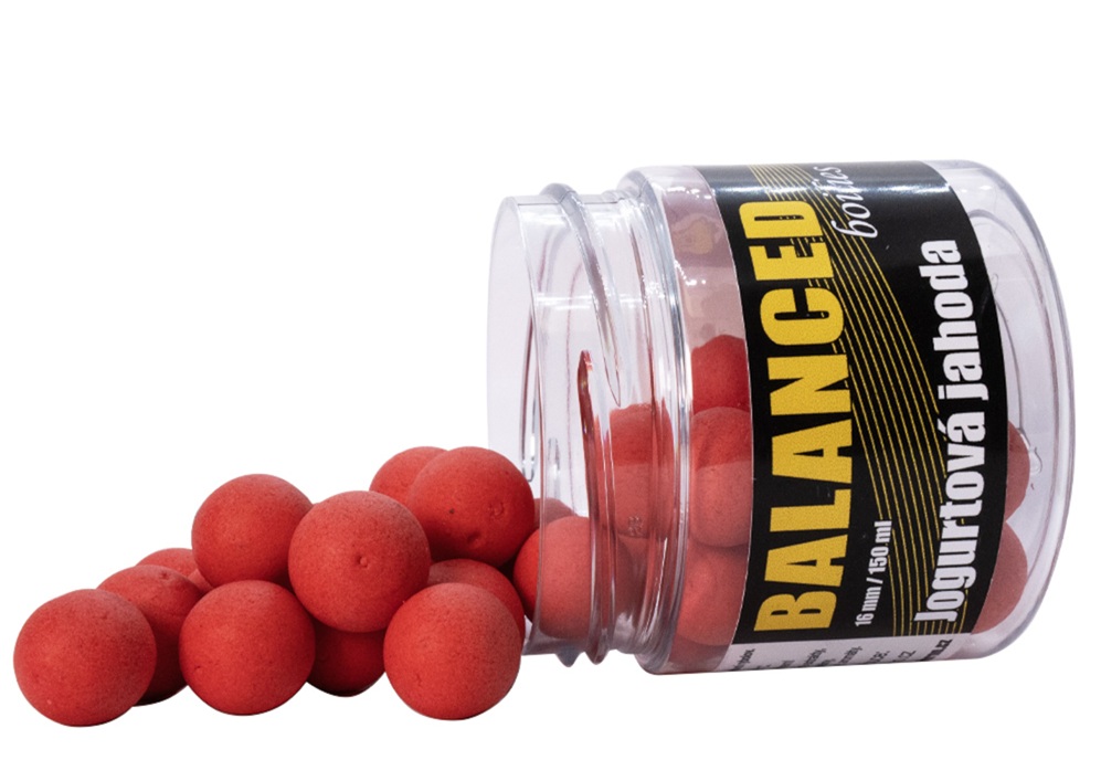 Levně Carp inferno balanced boilie jogurtová jahoda 150 ml - 16 mm