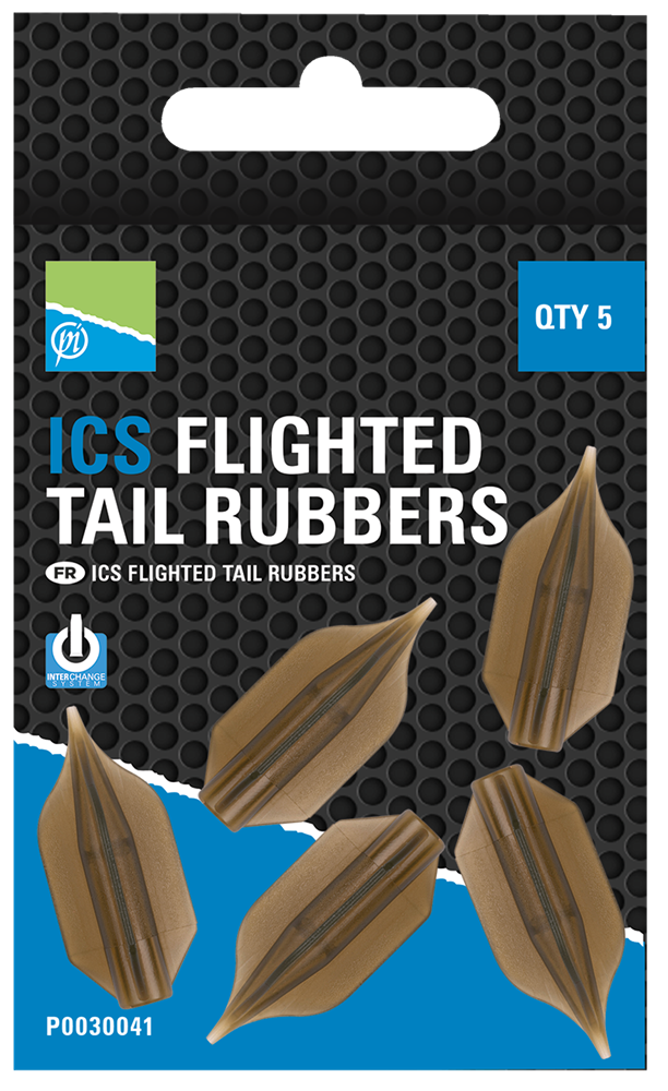 Preston innovations nahazovací převleky na krmítka ics flighted tail rubbers 30 mm 5 ks