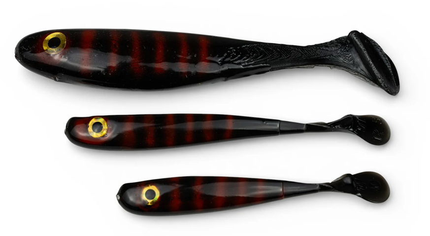 Levně Yaccuza gumová nástraha hand made killer airbrush black stripes - 12,5 cm 11 g 2 ks