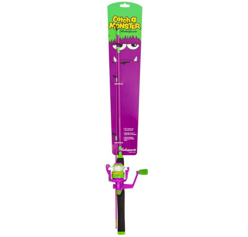 Shakespeare dětský set prut s navijákem a vlascem catch a monster purple spin set 1,40 m