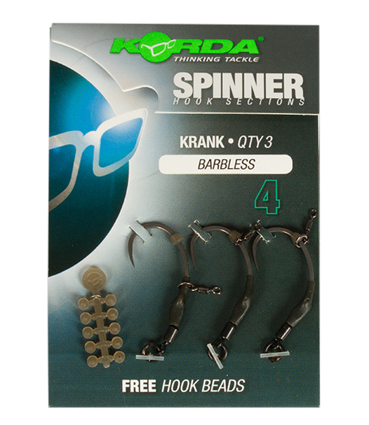 Levně Korda háčky spinner hook sections krank barbless-velikost 4