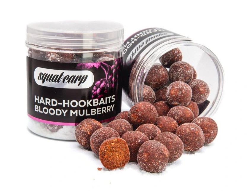 Levně Squat carp tvrzené boilies hard hookbaits bloody mulberry 170 g - 24 mm