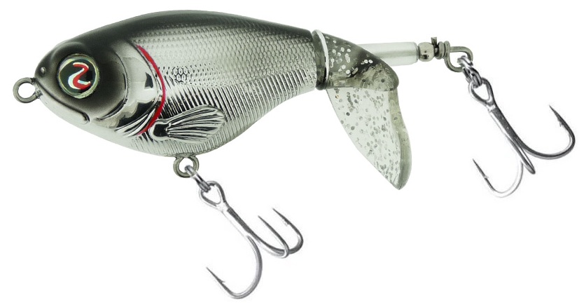 River2sea wobler hladinový whopper plopper chrome black - 6 cm 7 g
