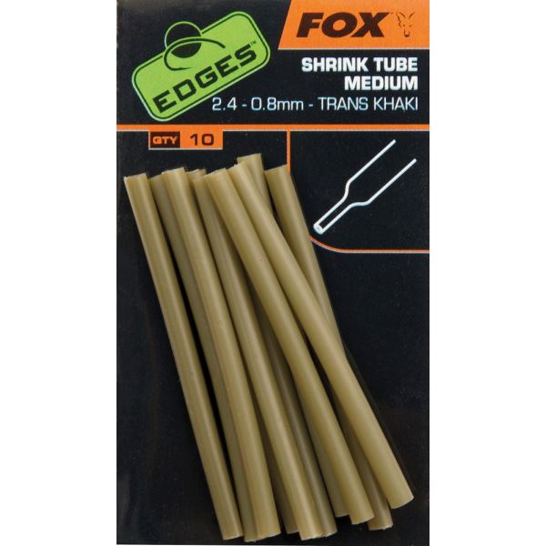 Fox Edges Shrink Tube Medium 2,4-0,8 mm Trans Khaki 10 ks