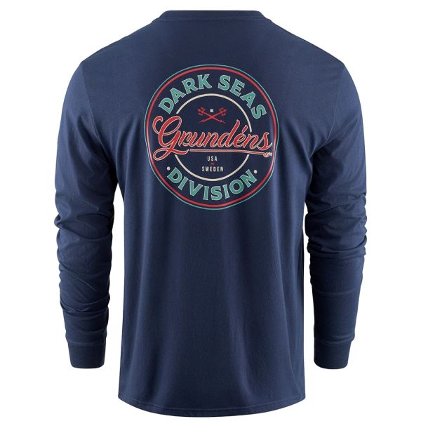 Grundéns Tričko Dark Seas X Grundens Instinctive LS T-Shirt Dark Navy