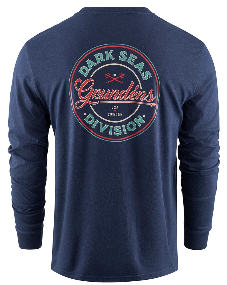 Levně Grundéns tričko dark seas x grundens instinctive ls t-shirt dark navy - l