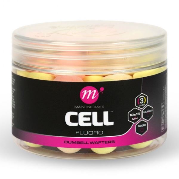 Mainline Balanced Boilie Fluoro Dumbell Wafters Pink Yellow White 12x15 mm
