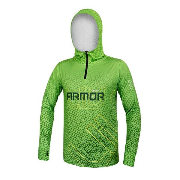 Delphin Tričko S Kapucí UV Armor 50+ Neon