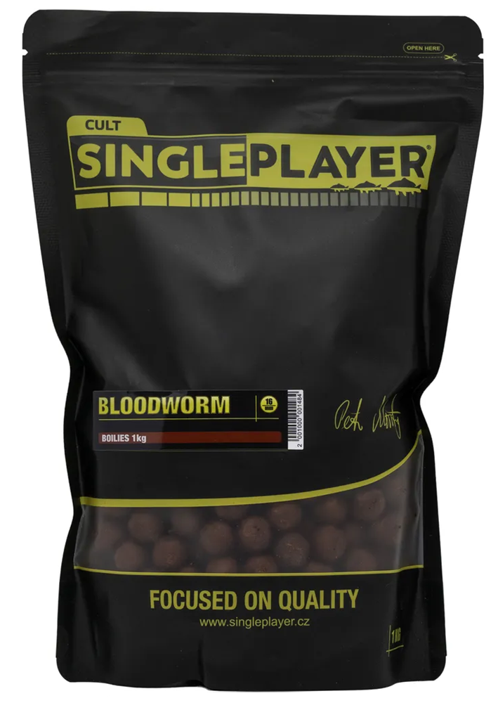 Levně Singleplayer boilies bloodworm - 1 kg 16 mm