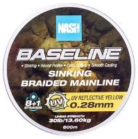 Nash Splétaná Šňůra Baseline Sinking Braid UV Yellow 600 m - 0,28 mm 13,6 kg