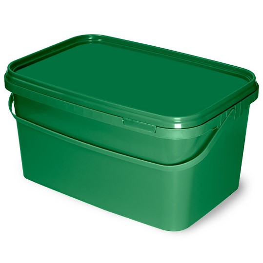 Levně Delphin hranatý kbelík s víkem classa zelený 5 l