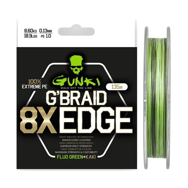 Gunki Pletená Šňůra G Braid 8X Edge 135 m