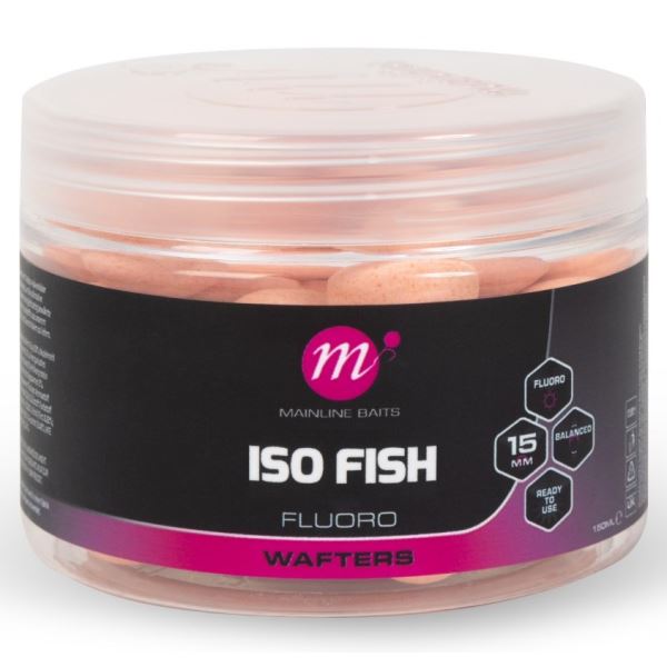 Mainline Vyvážené Boilie Fluoro Wafters ISO Fish 150 ml 15 mm