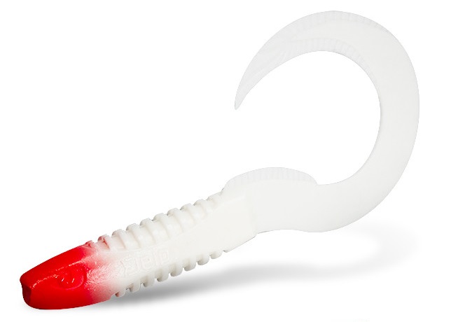 Delphin gumová nástraha twistax eel tail uvs red face 5 ks - 6 cm