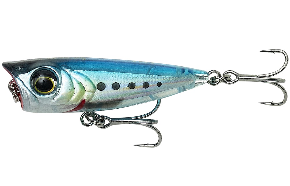 Levně Savage gear wobler 3d minnow popper ghost sardine - 4,3 cm 2,6 g