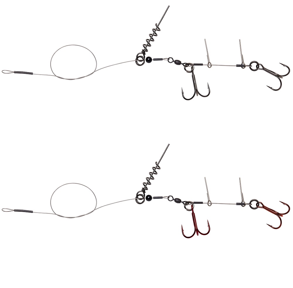 Savage gear návazec linethru corkscrew rig 45 cm - nosnost 31 kg /vel.háčku 1/0/ 2 kusy
