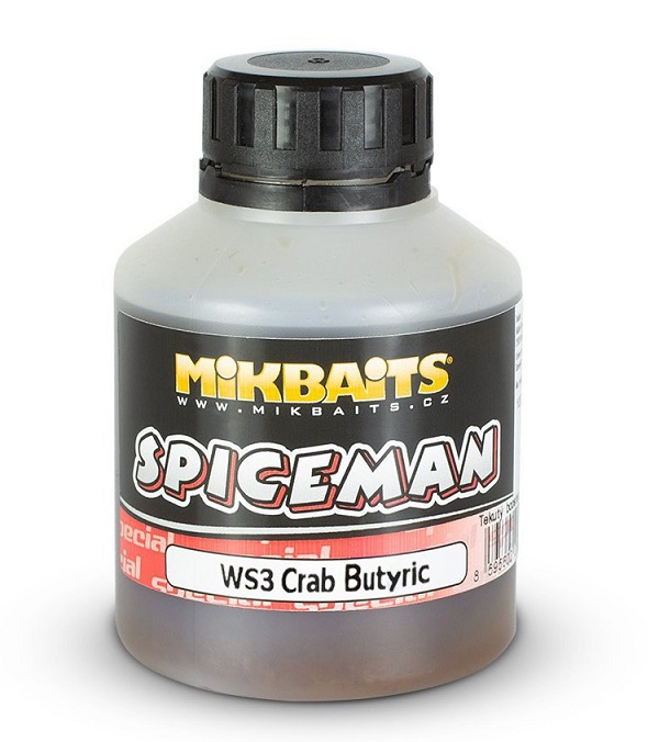 Levně Mikbaits booster spiceman ws3 crab butyric 250 ml