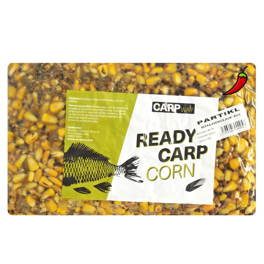 Levně Carpway kukuřice ready carp corn partikl chilli - 1,5 kg