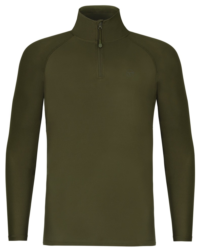 Korda triko kool upf zip jersey dark olive - s