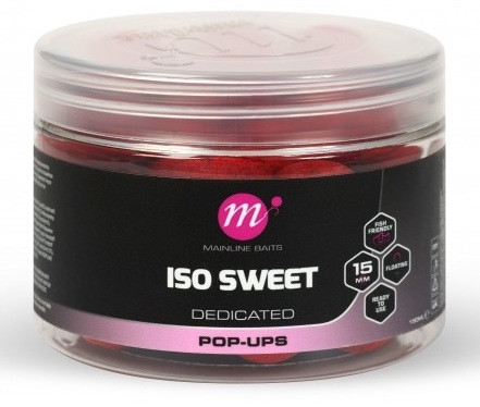Levně Mainline plovoucí boilie pop-ups iso sweet 150 ml 15 mm