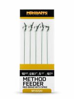 Mikbaits Method Feeder Návazce Z Pletené Šňůrky S Hrotem 5 ks - Velikost Háčku 10
