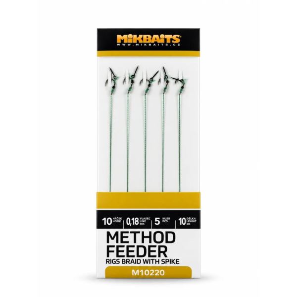 Mikbaits Method Feeder Návazce Z Pletené Šňůrky S Hrotem 5 ks
