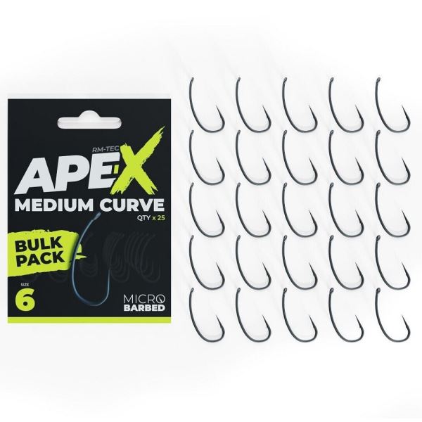 RidgeMonkey Háčky Ape-X Medium Curve Barbed Bulk Pack 25 ks