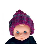 R-SPEKT Dětský Kulich Maxi PomPom Beanie Modrovínový (3)