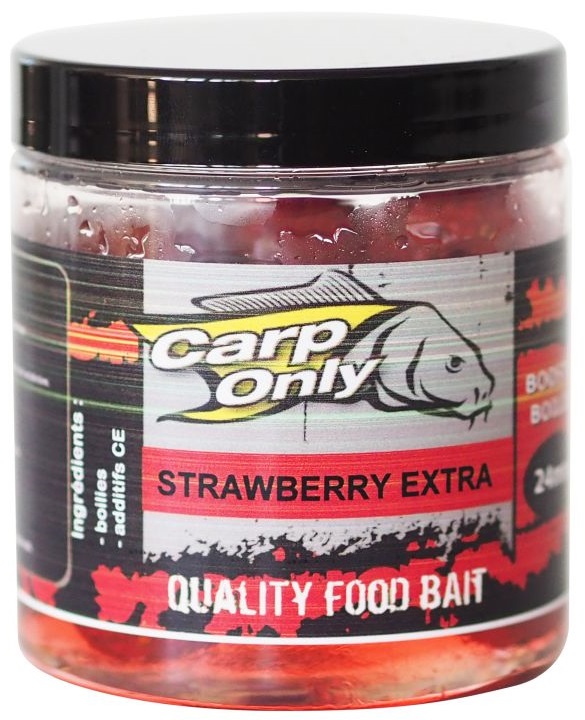 Levně Carp only dipovaný boilies strawberry extra 250 ml - 24 mm