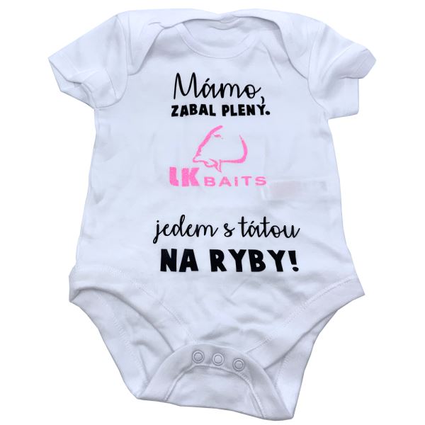 LK Baits Body Krátký Rukáv Mámo Zabal Pleny Růžový Nápis